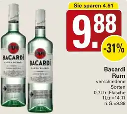 WEZ Bacardi Rum Angebot