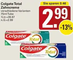 WEZ Colgate Total Zahncreme Angebot