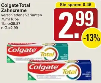 WEZ Colgate Total Zahncreme Angebot