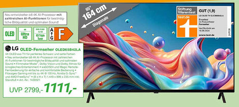 EP LG OLED-Fernseher OLED65B42LA Angebot