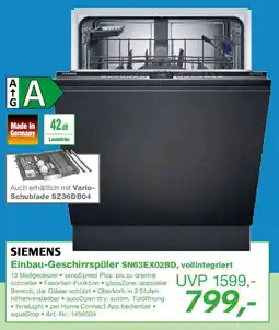 EP SIEMENS Einbau-Geschirrspüler SN63EX02BD, vollintegriert Angebot