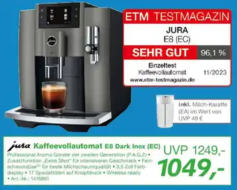 EP jura Kaffeevollautomat E8 Dark Inox (EC) Angebot