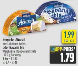 diska Bergader Almzeit oder Bavaria blu Angebot