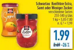 diska Schwartau Konfitüre Extra, Samt oder Weniger Zucker Angebot