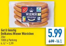 diska Gut & Günstig Delikatess Wiener Würstchen Angebot