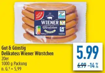 diska Gut & Günstig Delikatess Wiener Würstchen Angebot