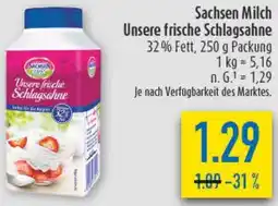 diska Sachsen Milch Unsere frische Schlagsahne Angebot