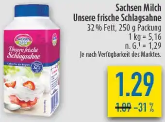 diska Sachsen Milch Unsere frische Schlagsahne Angebot