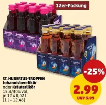 PENNY ST. HUBERTUS-TROPFEN Johannisbeerlikör oder Kräuterlikör Angebot