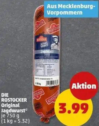 PENNY DIE ROSTOCKER Original Jagdwurst Angebot