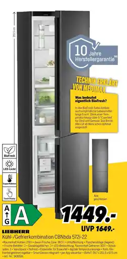 MEDIMAX Liebherr kühl-/gefrierkombination cbnbda 572i-22 Angebot