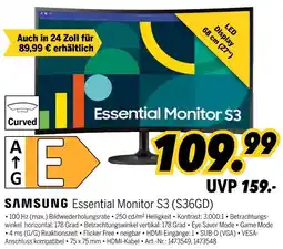 MEDIMAX Samsung essential monitor s3 (s36gd) Angebot