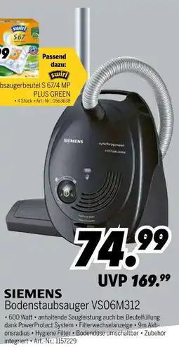 MEDIMAX Siemens bodenstaubsauger vs06m312 Angebot