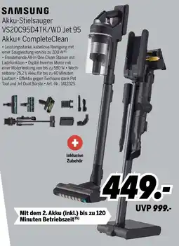 MEDIMAX Samsung akku-stielsauger vs20c95d4tk/wd jet 95 akku+ completeclean Angebot