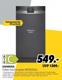 MEDIMAX Siemens einbau-geschirrspüler sr53es01ld Angebot