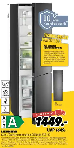 MEDIMAX Liebherr kühl-/gefrierkombination cbnbda 572i-22 Angebot