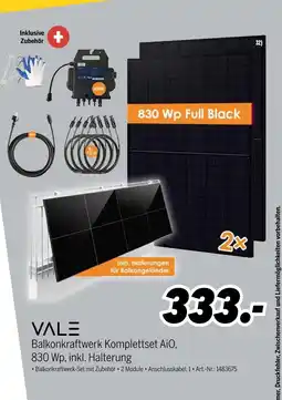 MEDIMAX Vale balkonkraftwerk komplettset aio, 830 wp, inkl. halterung Angebot
