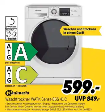 MEDIMAX Bauknecht waschtrockner watk sense 86s 41 c Angebot