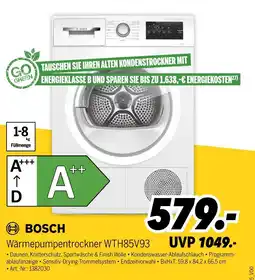 MEDIMAX Bosch wärmepumpentrockner wth85v93 Angebot