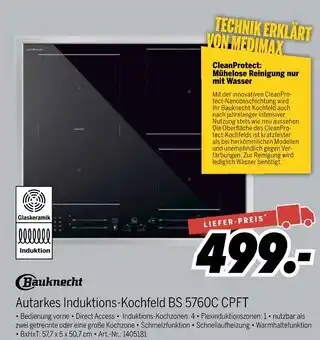 MEDIMAX Bauknecht autarkes induktions-kochfeld bs 5760c cpft Angebot