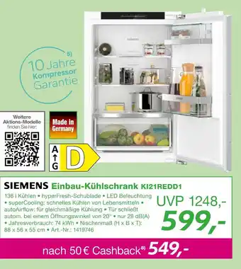 EP Siemens einbau-kühlschrank ki21redd1 Angebot