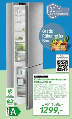 EP Liebherr kühl-/gefrierkombination cbnsda 572i-22 Angebot