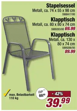 Poco Stapelsessel oder klapptisch Angebot