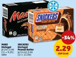 PENNY MARS Eisriegel oder SNICKERS Eisriegel Peanut Butter Angebot