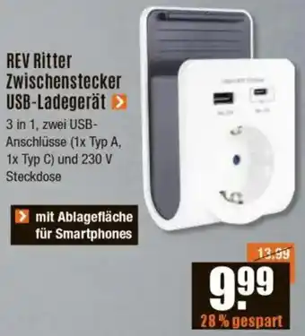 V Baumarkt REV Ritter Zwischenstecker USB-Ladegerät Angebot