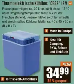 V Baumarkt Thermoelektrische Kühlbox "CB32" 12 V Angebot