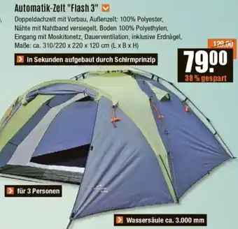 V Baumarkt Automatik-Zelt "Flash 3" Angebot
