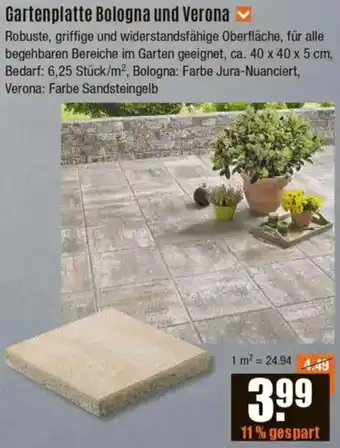 V Baumarkt Gartenplatte Bologna und Verona Angebot