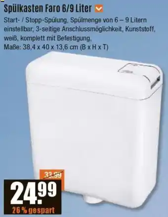 V Baumarkt Spülkasten Faro 6/9 Liter Angebot