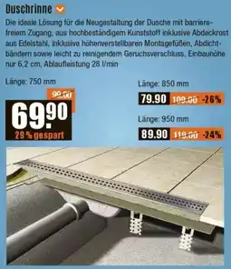 V Baumarkt Duschrinne Angebot