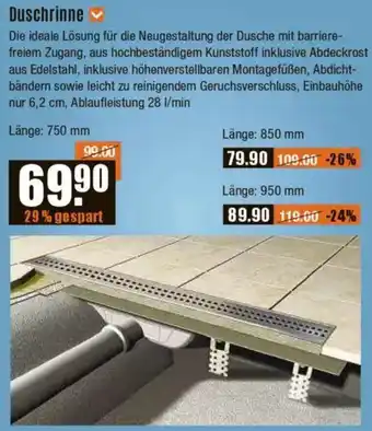 V Baumarkt Duschrinne Angebot