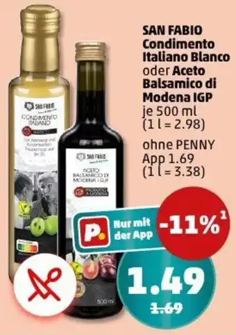 PENNY SAN FABIO Condimento Italiano Blanco oder Aceto Balsamico di Modena IGP Angebot