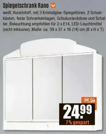 V Baumarkt Jokey Spiegelschrank Rano Angebot