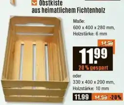 V Baumarkt Obstkiste aus heimatlichem Fichtenholz Angebot