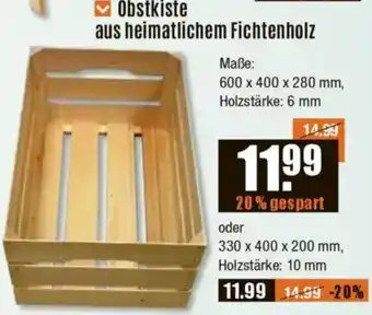 V Baumarkt Obstkiste aus heimatlichem Fichtenholz Angebot