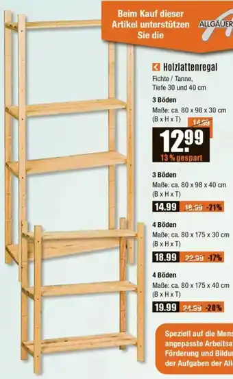 V Baumarkt Holzlattenregal Angebot