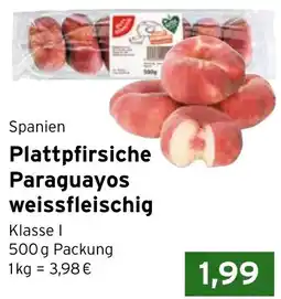 CAP Markt Plattpfirsiche Paraguayos weissfleischig Angebot