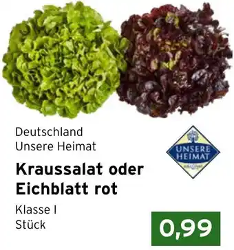 CAP Markt Unsere Heimat Kraussalat oder Eichblatt rot Angebot