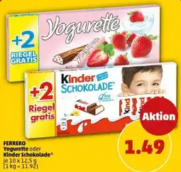 PENNY FERRERO Yogurette oder Kinder Schokolade Angebot
