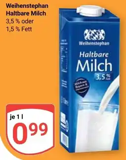 Globus Weihenstephan Haltbare Milch Angebot