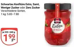 Globus Schwartau Konfitüre Extra, Samt, Weniger Zucker oder Zero Zucker Angebot