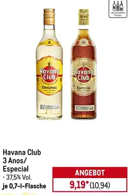 METRO Havana Club 3 Anos/Especial Angebot