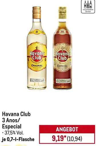 METRO Havana Club 3 Anos/Especial Angebot