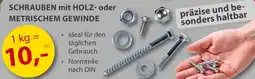 Sonderpreis Baumarkt SCHRAUBEN mit HOLZ- oder METRISCHEM GEWINDE Angebot