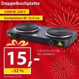 Sonderpreis Baumarkt Doppelkochplatte Angebot