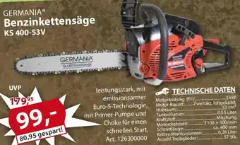 Sonderpreis Baumarkt GERMANIA Benzinkettensäge KS 400-53V Angebot